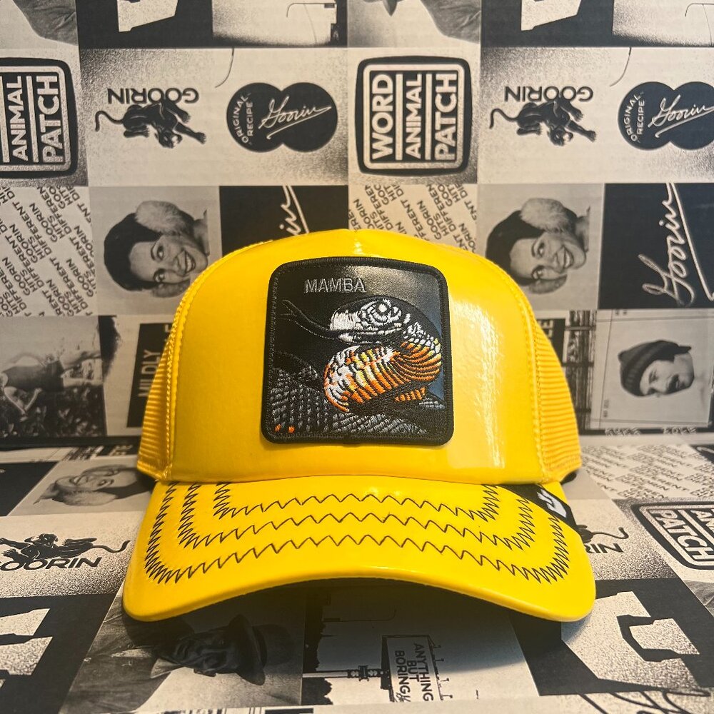 Authentic Goorin Bros Mentality "Mamba" Yellow Trucker Snapback Hat NWT